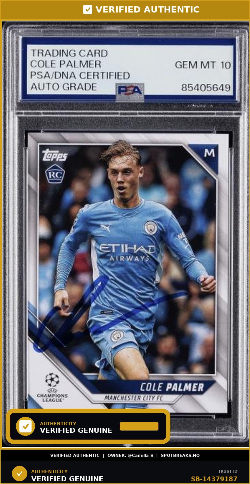 Cole Palmer RC Auto — Topps Chrome 2022-23